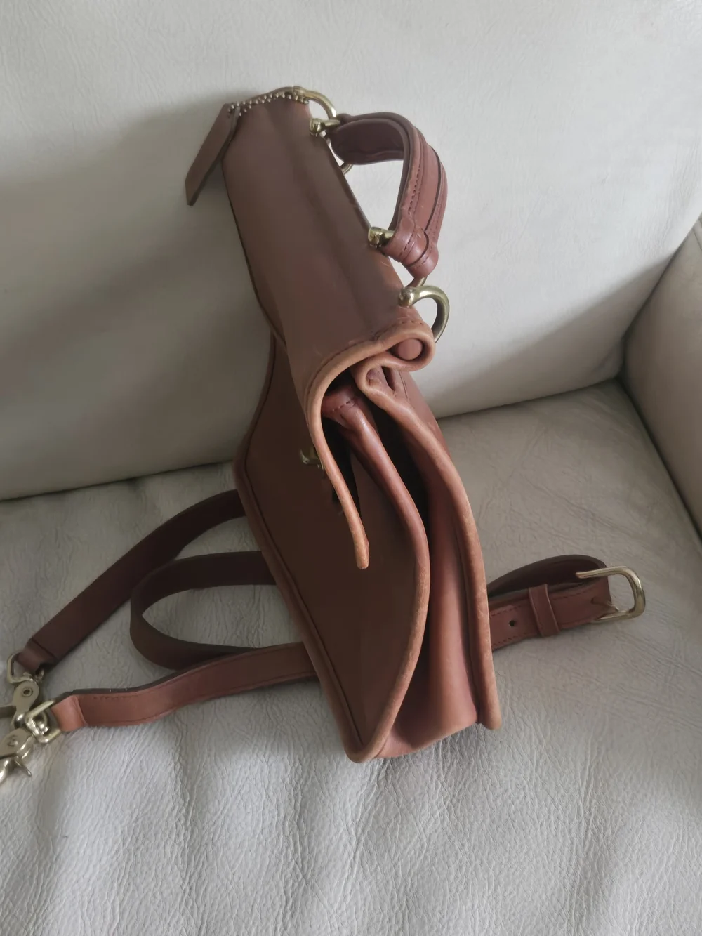 Coach Vintage Brown Leather Briefcase Crossbody 9927 - Picture 7 of 16